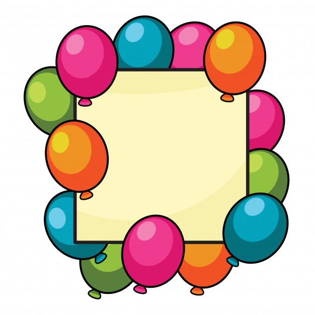 Colorful birthday balloon with white blank banner Vector