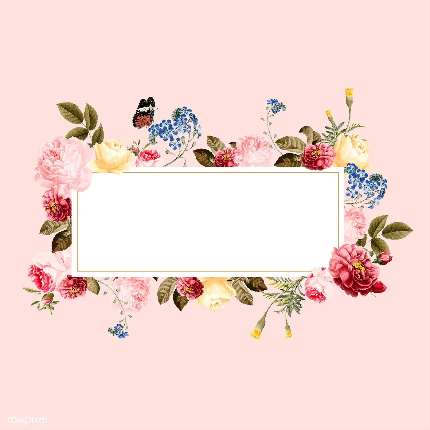 Download premium vector of Blank floral frame card