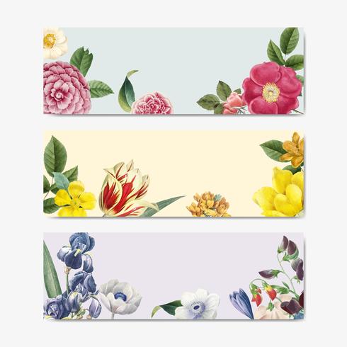 Blank floral banner copy space