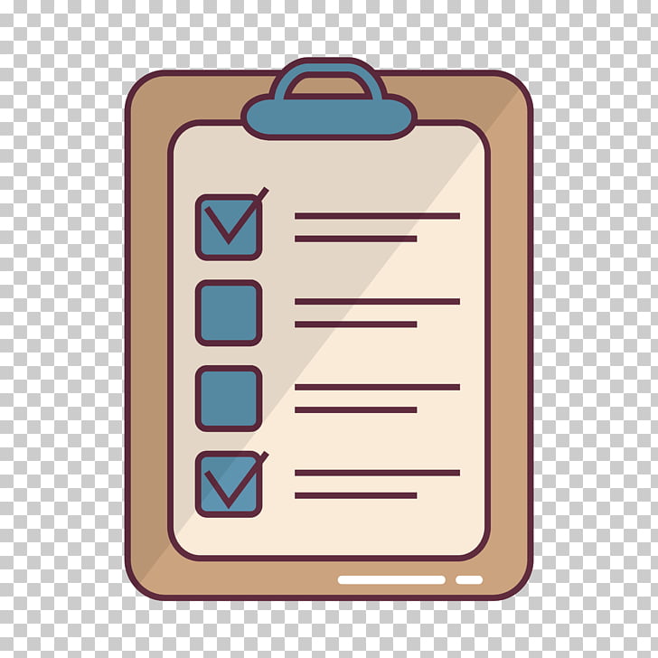Checklist Cartoon , checklist, paper with clip board PNG