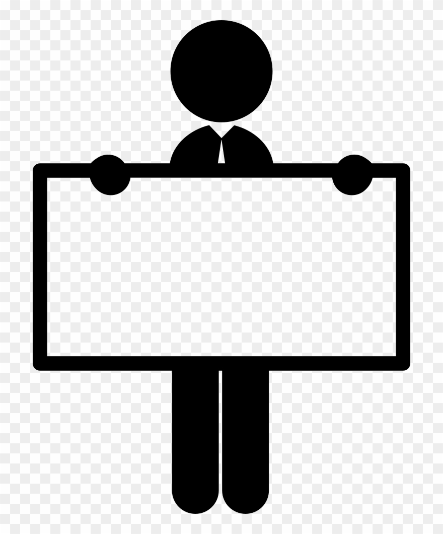 Man Holding White Board Svg Png Icon Free Download