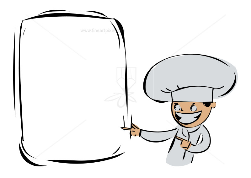 Chef Showing The Menu Board