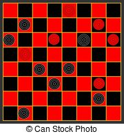 Checkers board game.