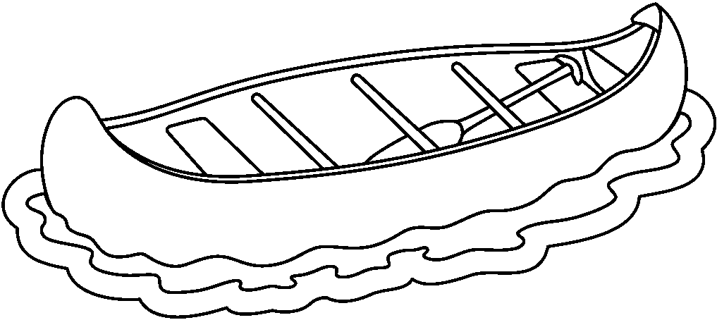 Row boat clipart black and white