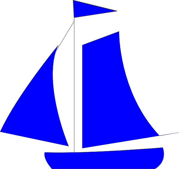 Blue sail boat.