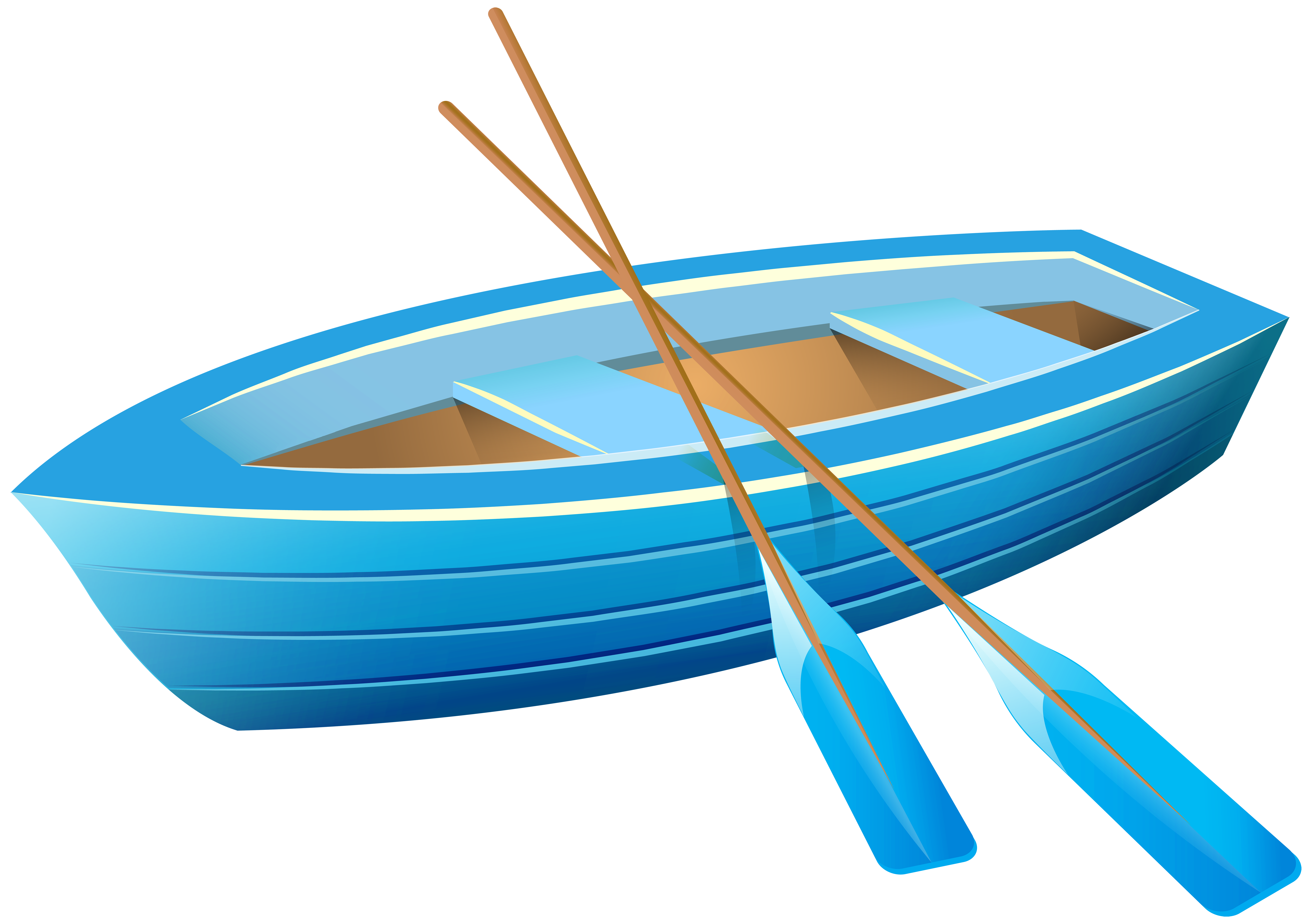 Blue Boat Transparent PNG Clip Art Image