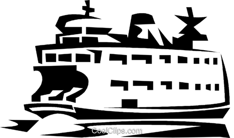 Ferry boat Royalty Free Vector Clip Art illustration