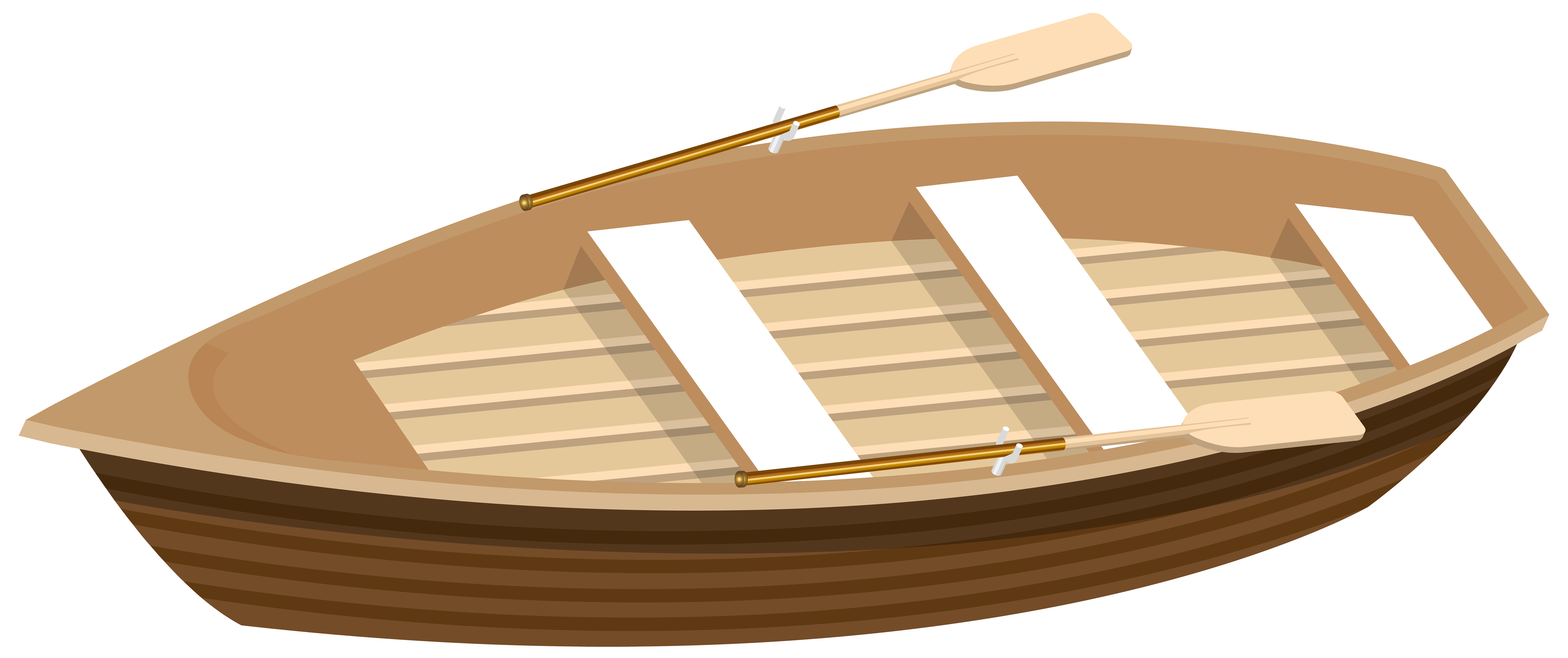 Wooden boat transparent.