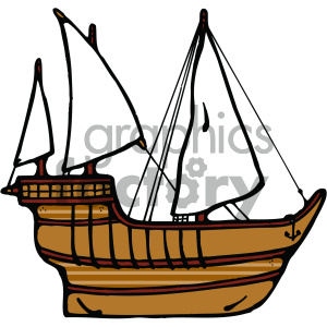 Old ship cartoon image clipart