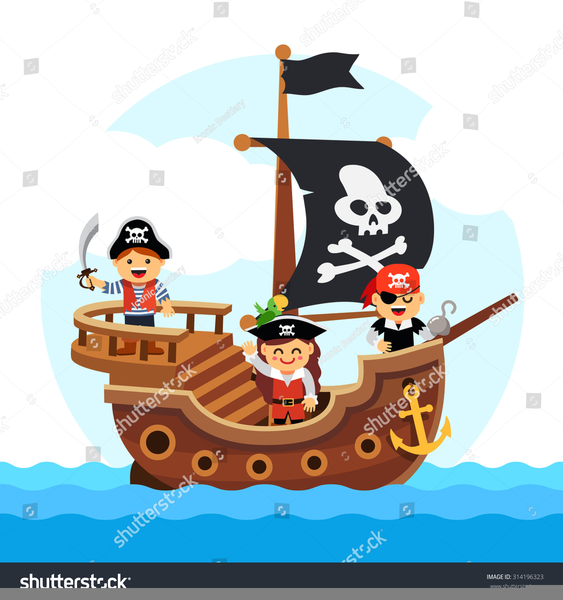 Pirate Ship Clipart Black And White