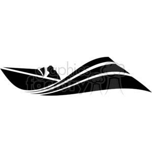 Speed boat making a wake clipart