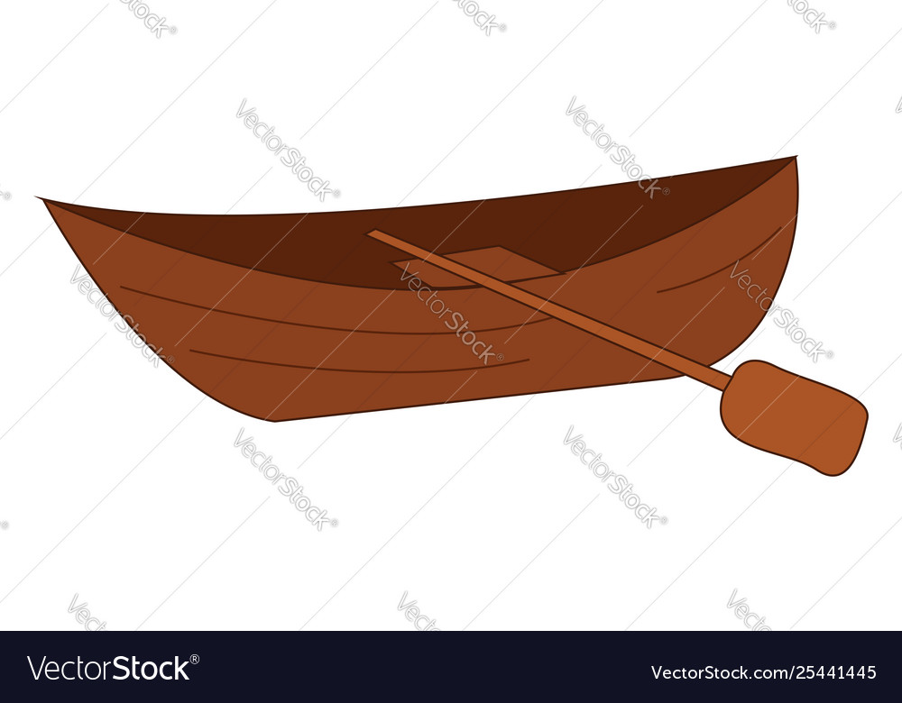 Clipart brown boat with row or color