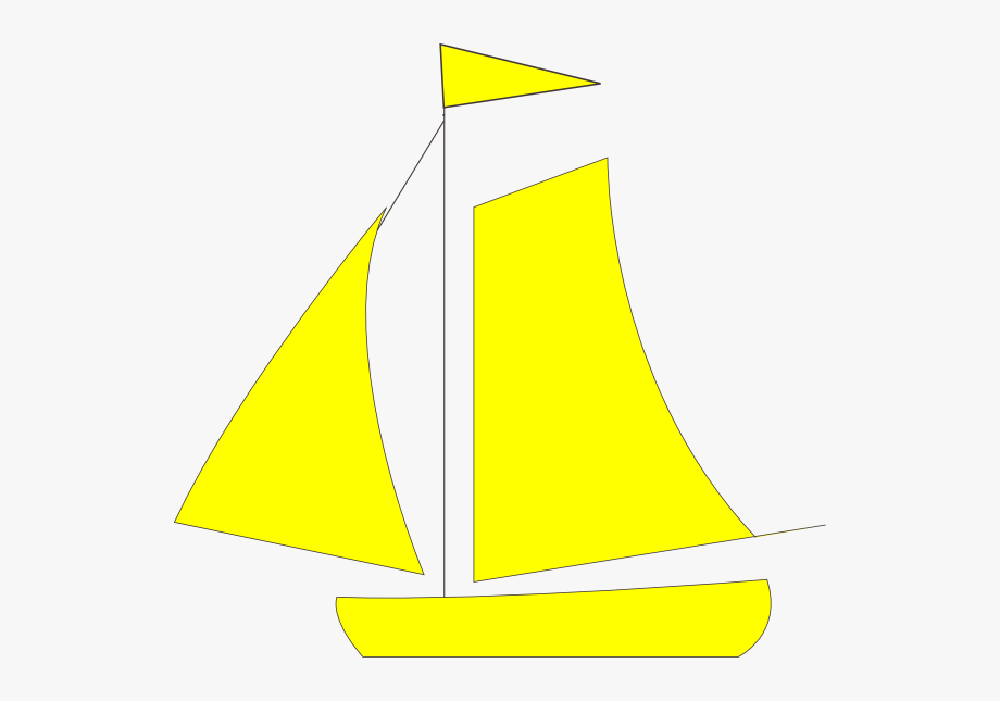 Sailboat clipart yellow.