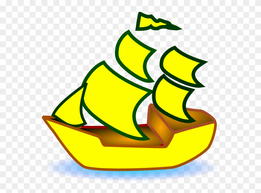 Clipart Black And White Yellow Boat Clip Art At Clker