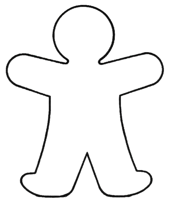 body outline clipart black and white