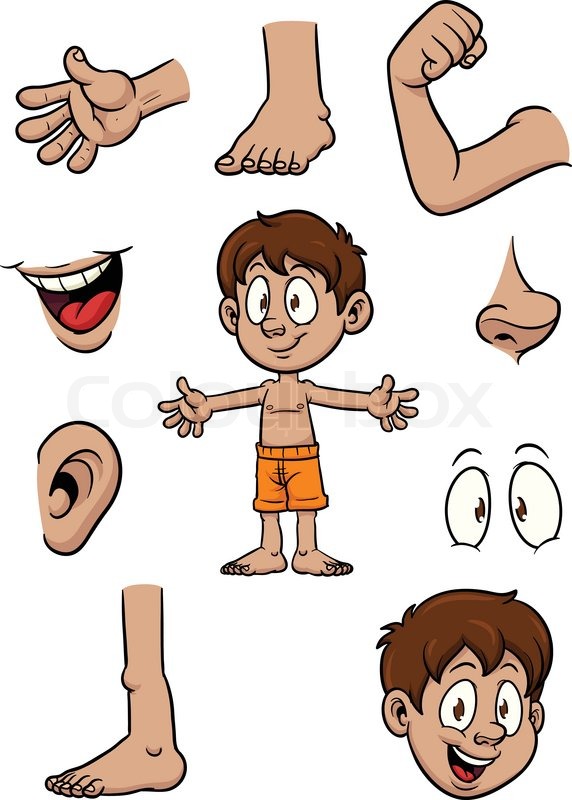 Cartoon body parts.