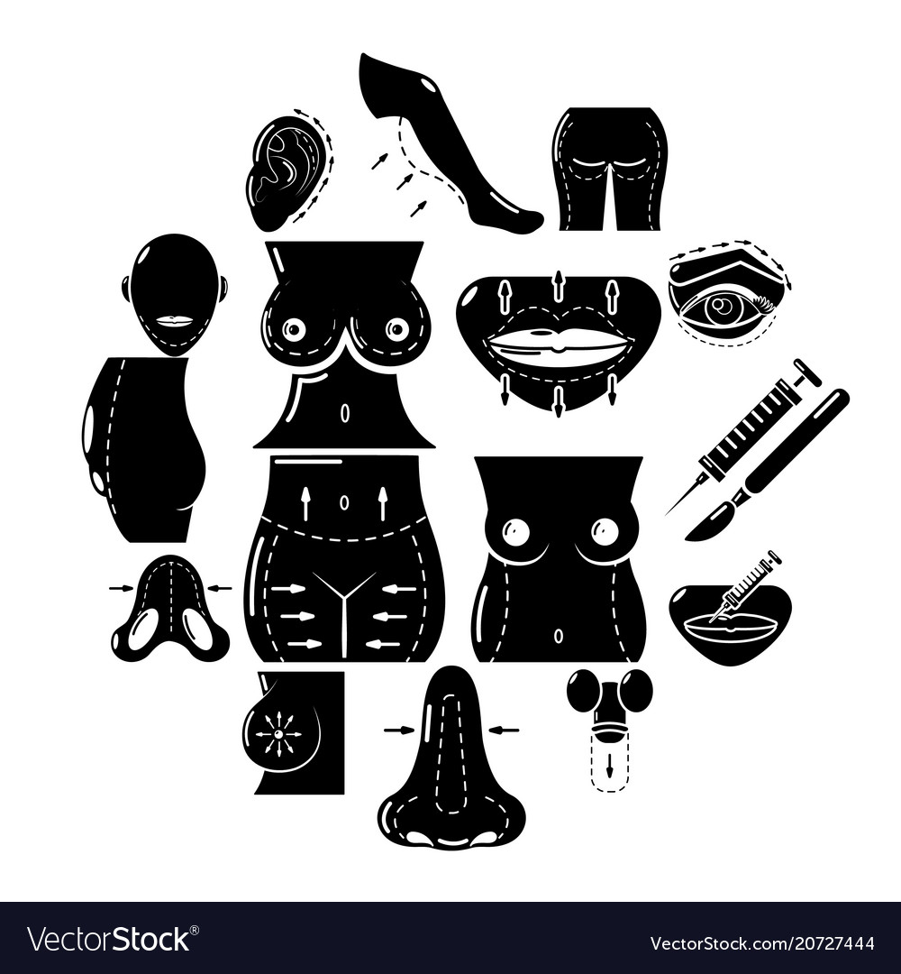 Body parts icons set simple style