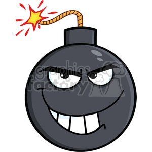 Royalty Free RF Clipart Illustration Evil Bomb Cartoon Character clipart