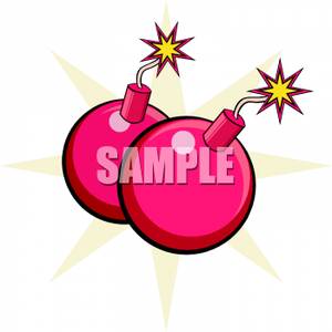 Two Lit, Pink Bombs Clip Art