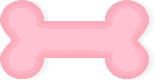 Pink dog bone clipart