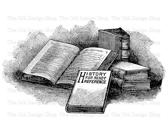 book clipart black and white antique