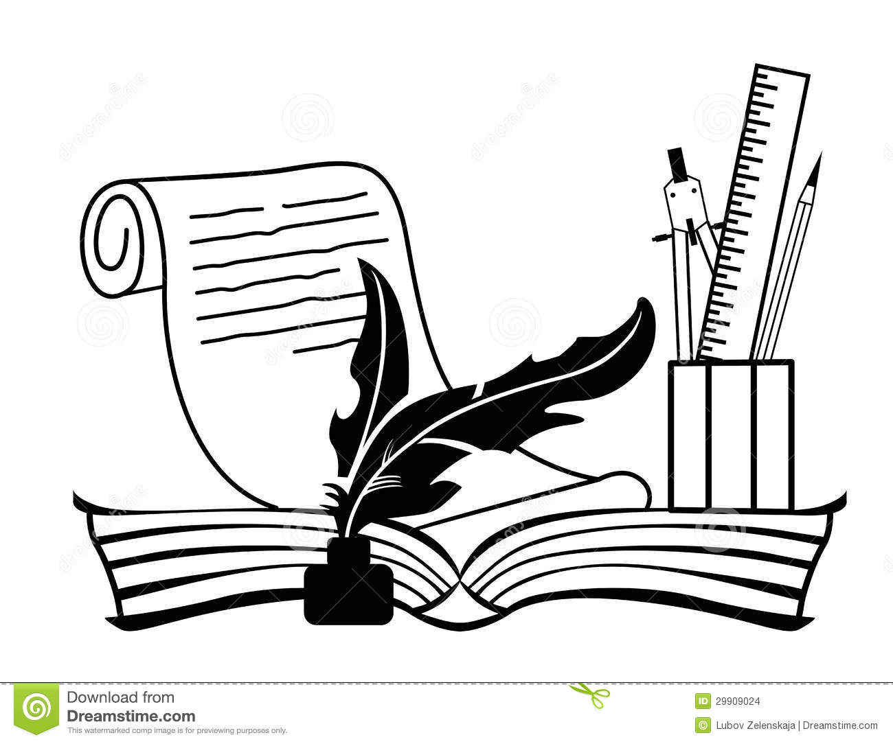 Book And Pen Clipart