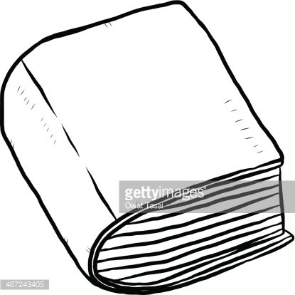 Thick book cartoon hand drawn Clipart Image