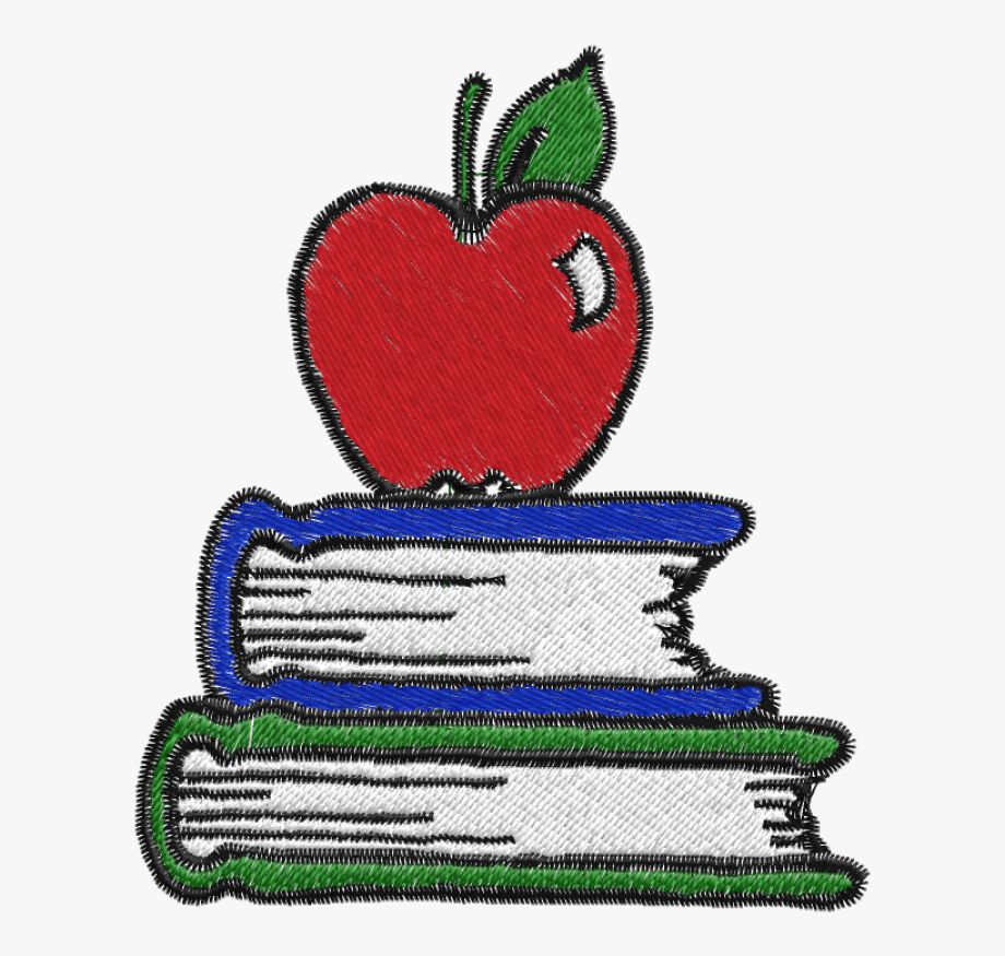 Apple On Books Clipart , Png Download