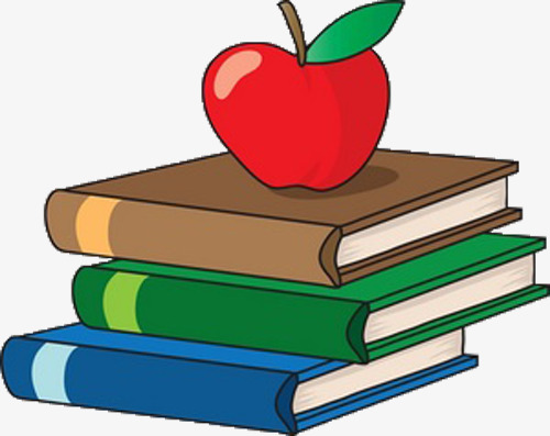 Books and apple clipart