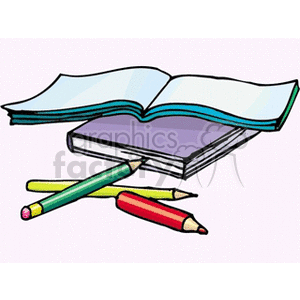 Books and pencils clipart