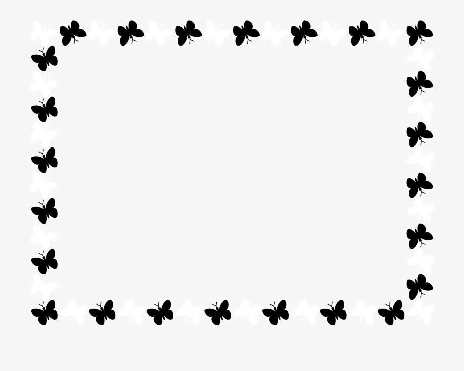 Butterfly Border Clipart Black And White