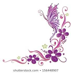 Butterfly border line clipart