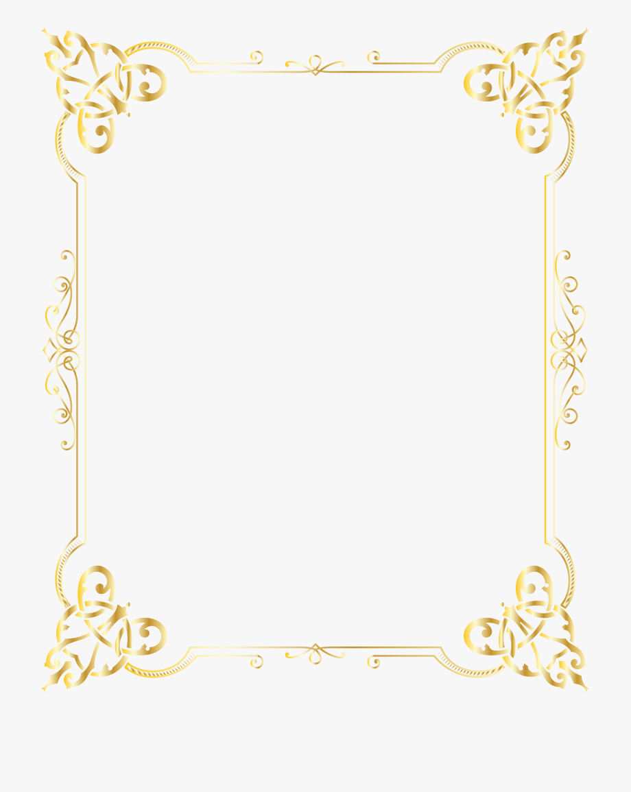Decorative Border Gold Frame Png Clip Art Image