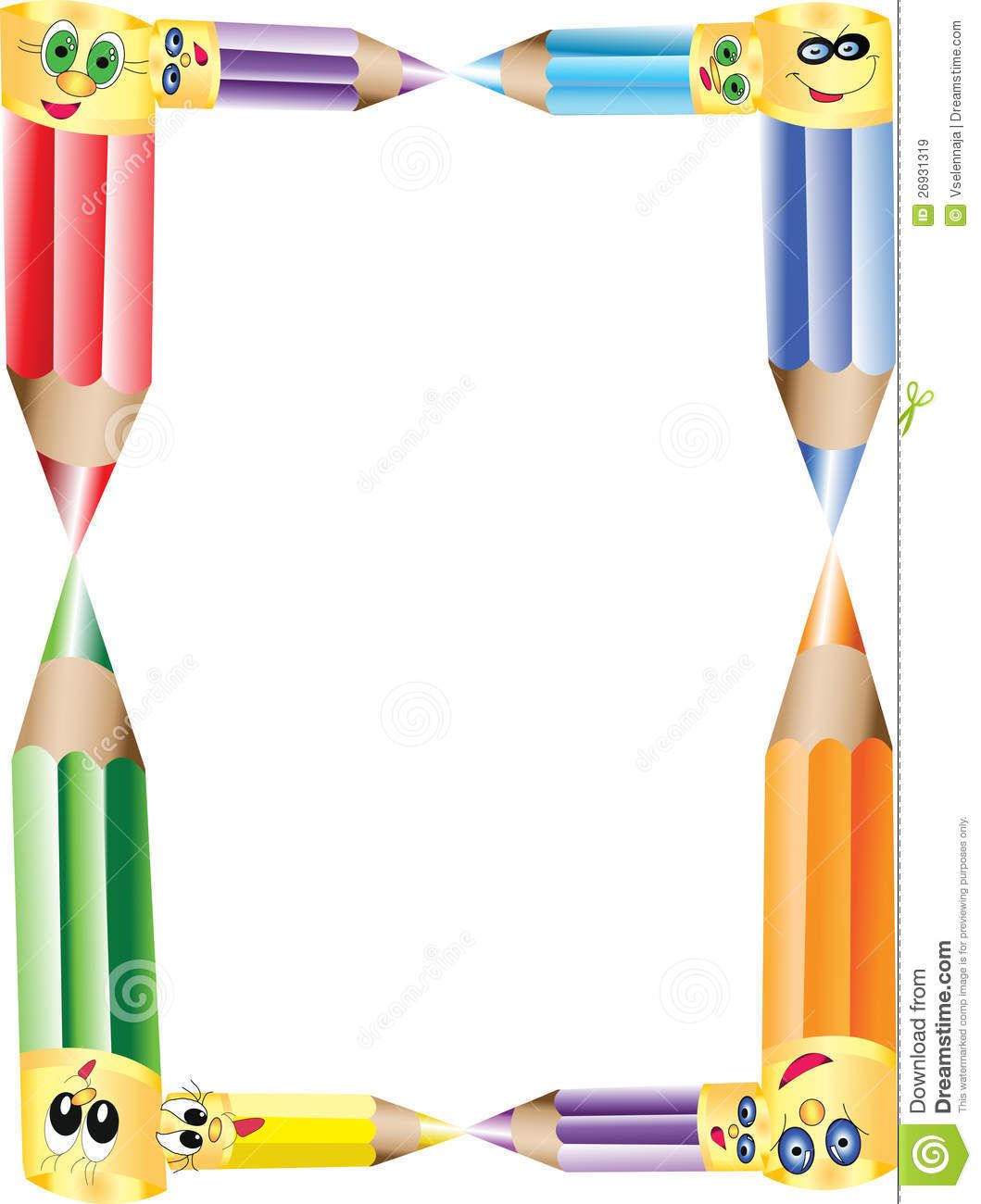 Pencils Border Or Frame Royalty Free Stock Images