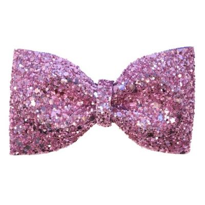 Pink glitter hair bow