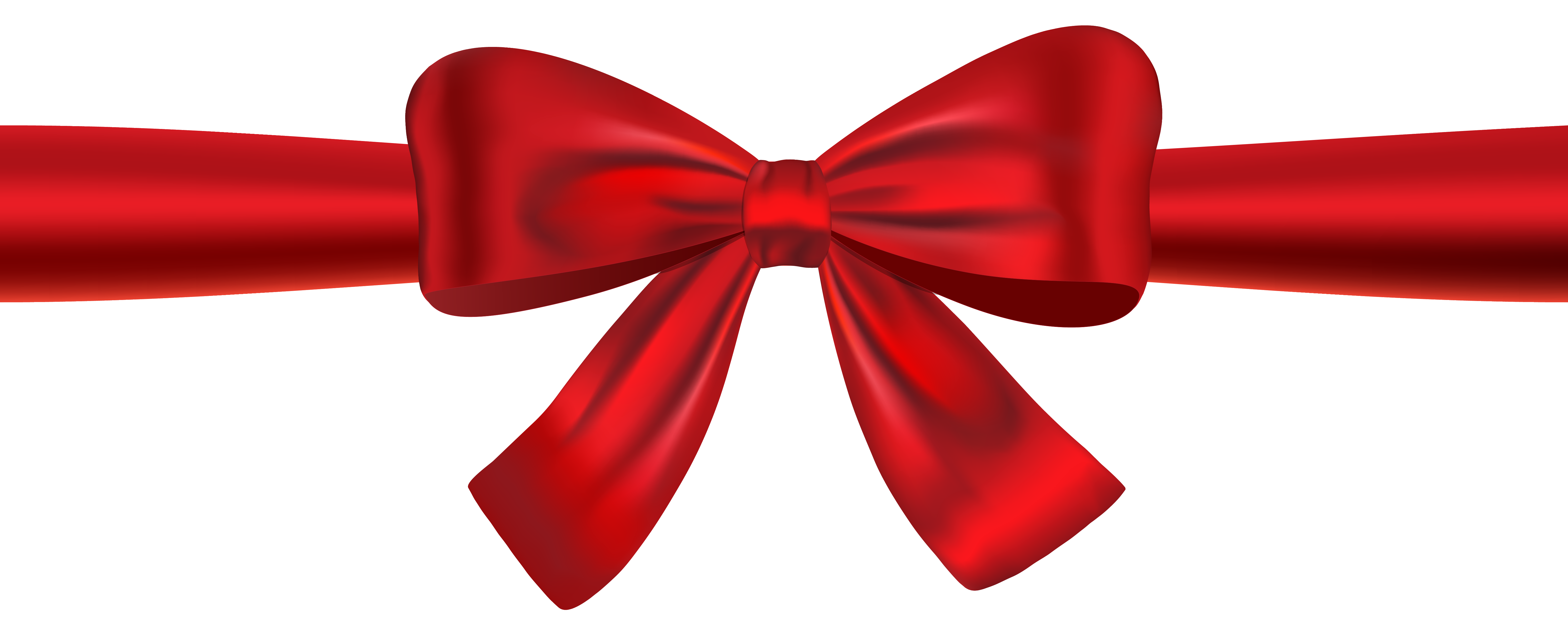 Red Ribbon and Bow PNG Clipart Image