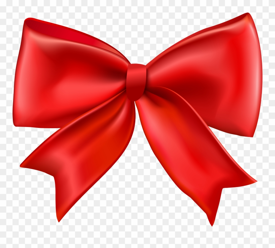 Transparent red bow.