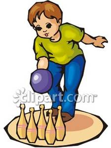 A Boy Bowling Royalty Free Clipart Picture