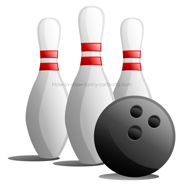 How to draw a bowling clip art illustration
