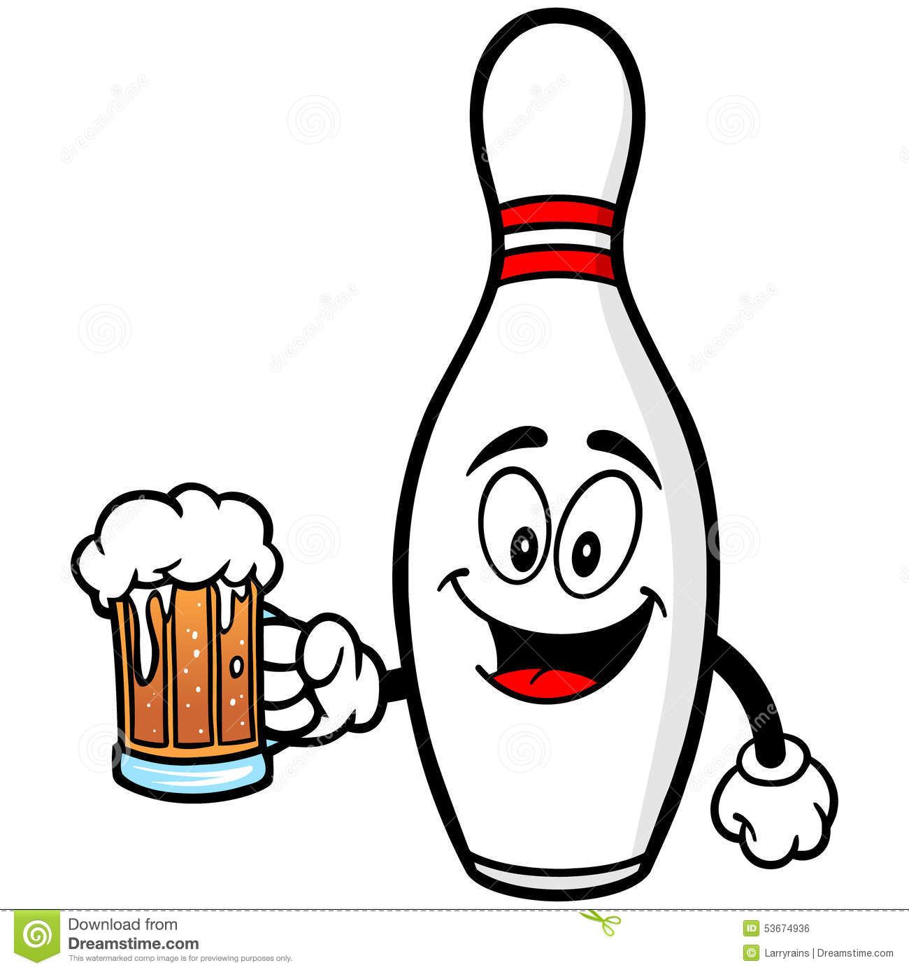 Bowling Pin with Beer Royalty Free Stock Image
