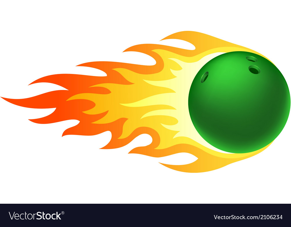 Flaming bowling ball.