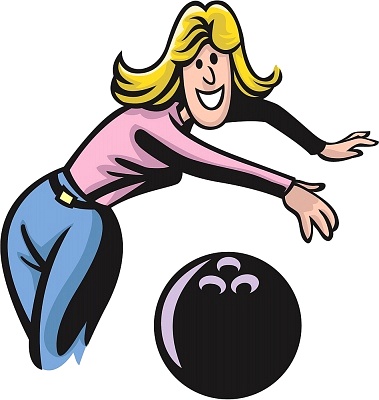 Woman bowling clipart.
