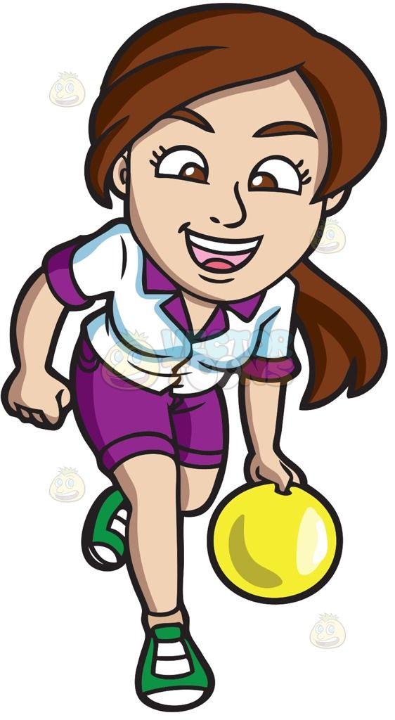 A jolly woman enjoying a game of bowling