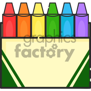 Box of crayons vector art clipart