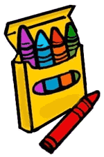 Box crayons cartoon.