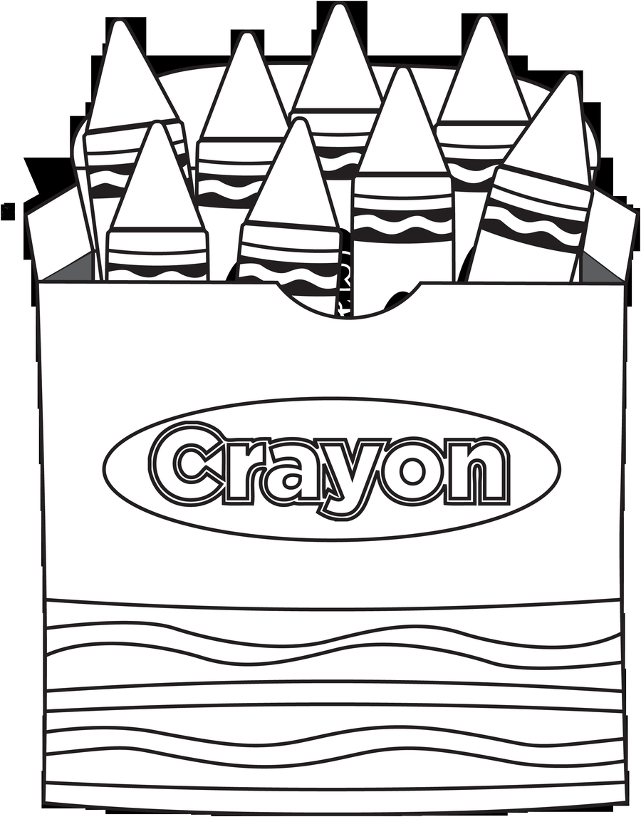 box of crayons clipart coloring