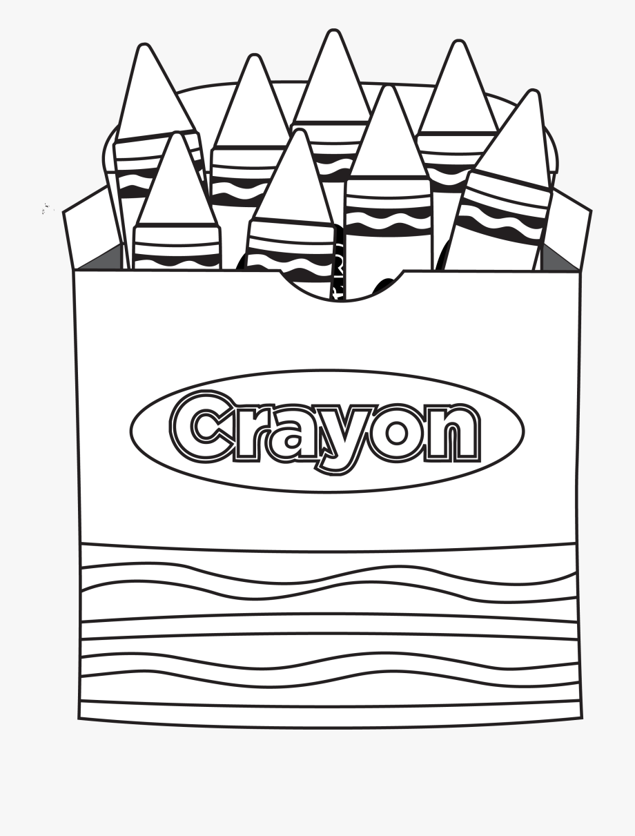 Box Of Crayons Clipart Black And White
