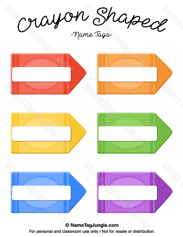 box of crayons clipart teacher name tag