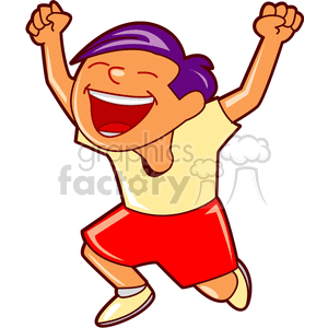 Happy boy running clipart