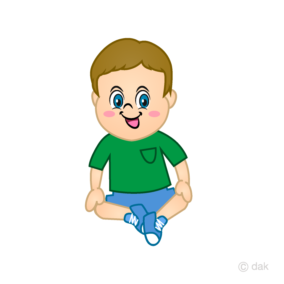 Free Sitting Boy Cartoon Image